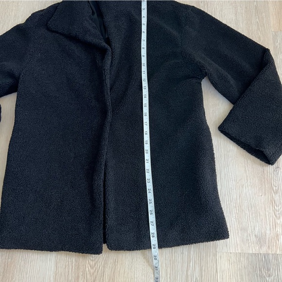 NWT Kenneth Cole NY Soft Teddy Black Collared Medium Weight 1 Button Jacket - Picture 11 of 14